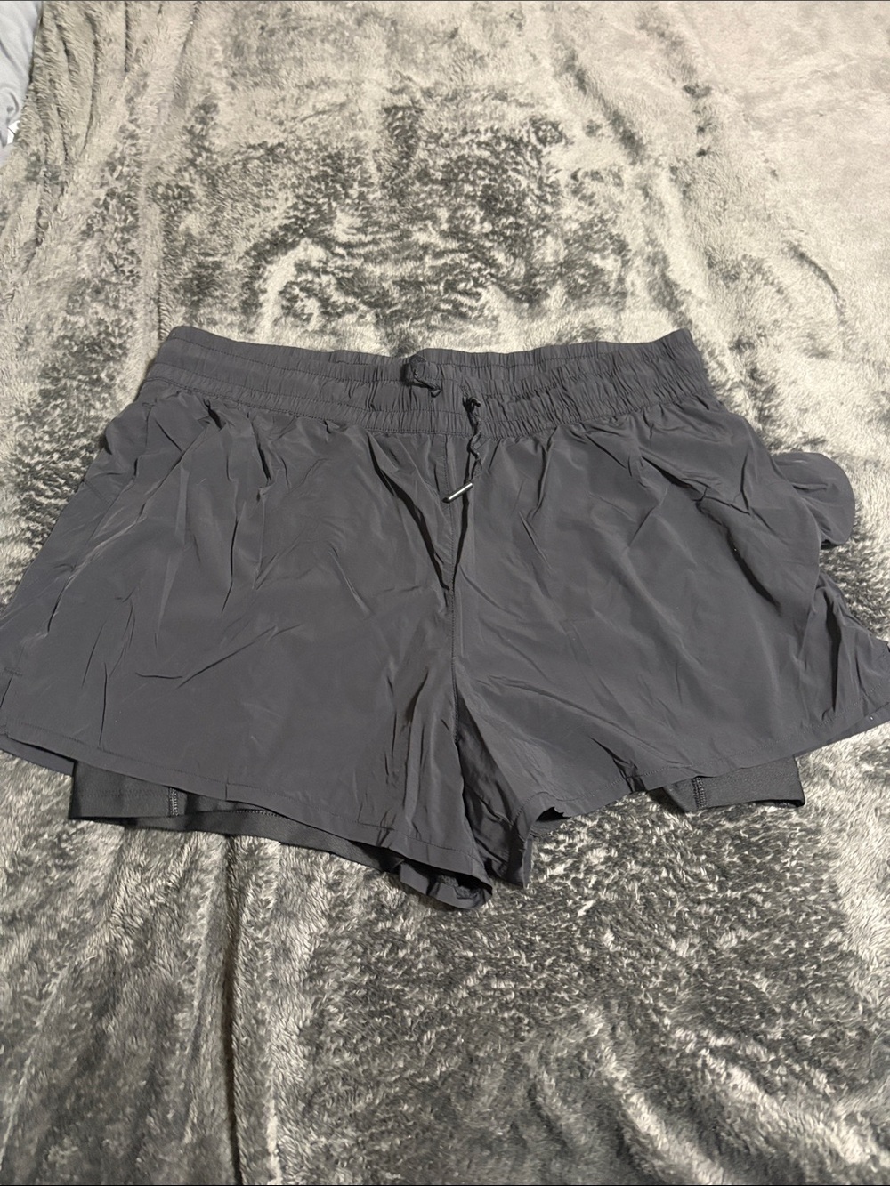Women's Athletic 2-in-1 Run Shorts - Charcoal Gray